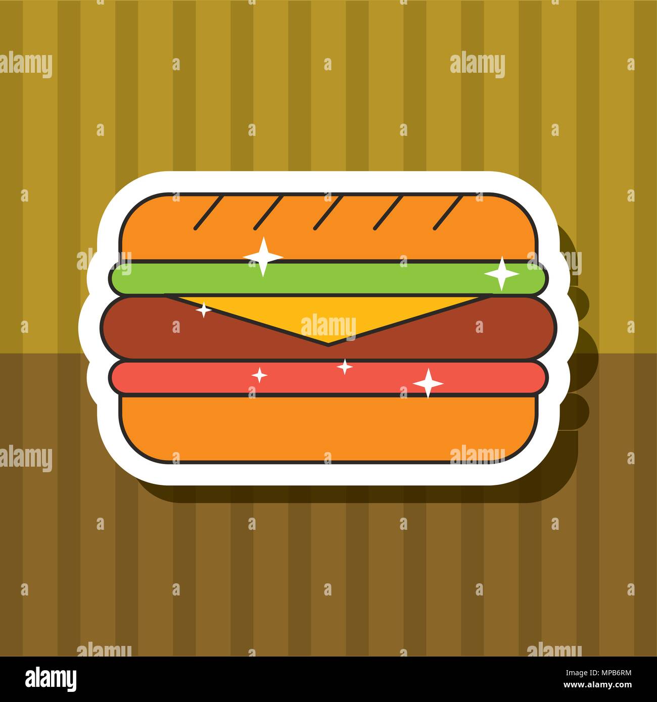 fast food sandwich bread cheese ham Stock Vector Image & Art Alamy