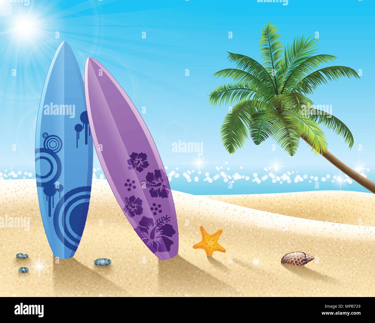 Summer beach background Stock Vector Image & Art - Alamy