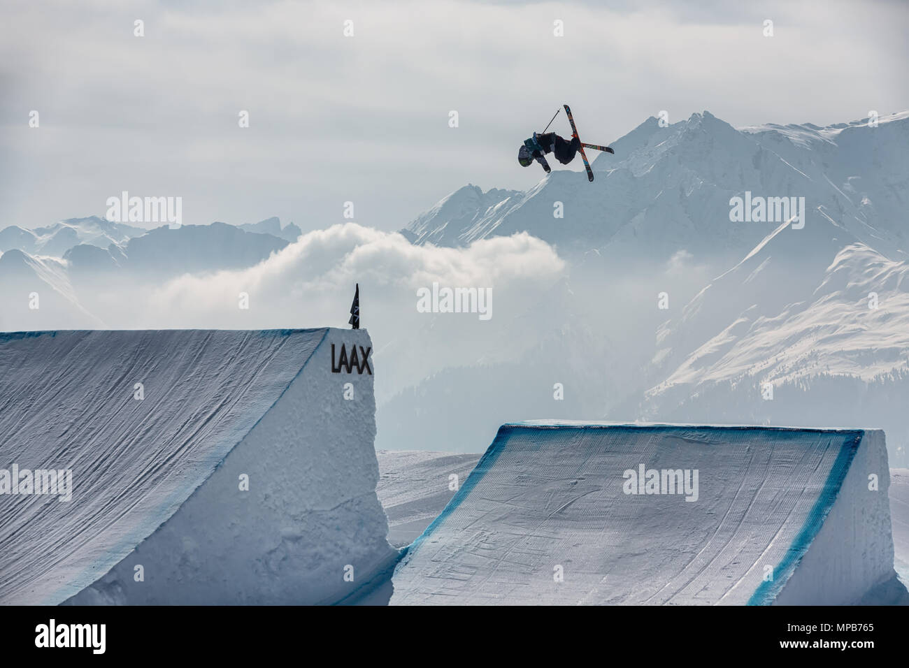 Sprungschanzen in Laax Stock Photo