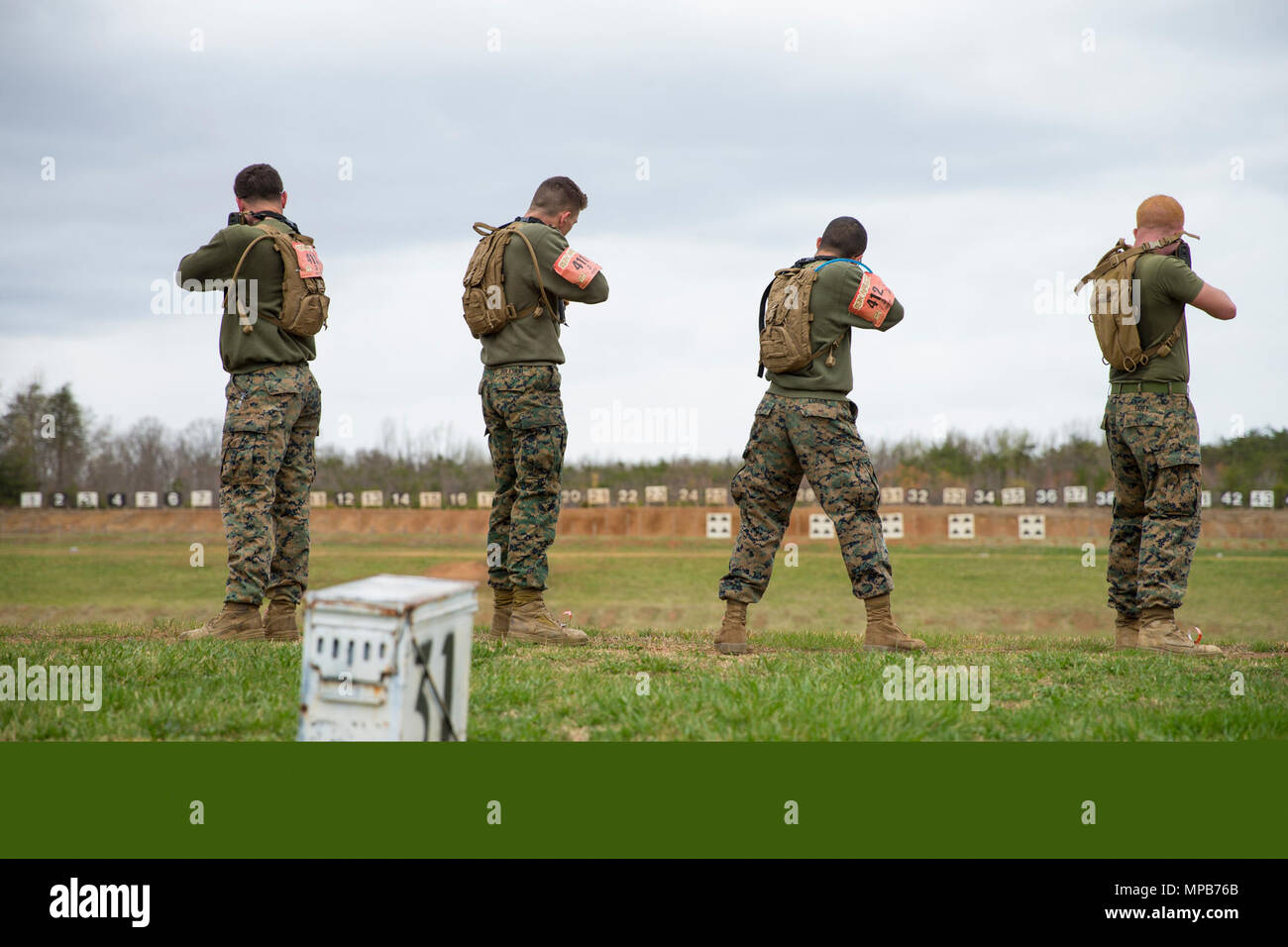 U S Marines With The Basic School Tbs Fire M16a4 Rifles