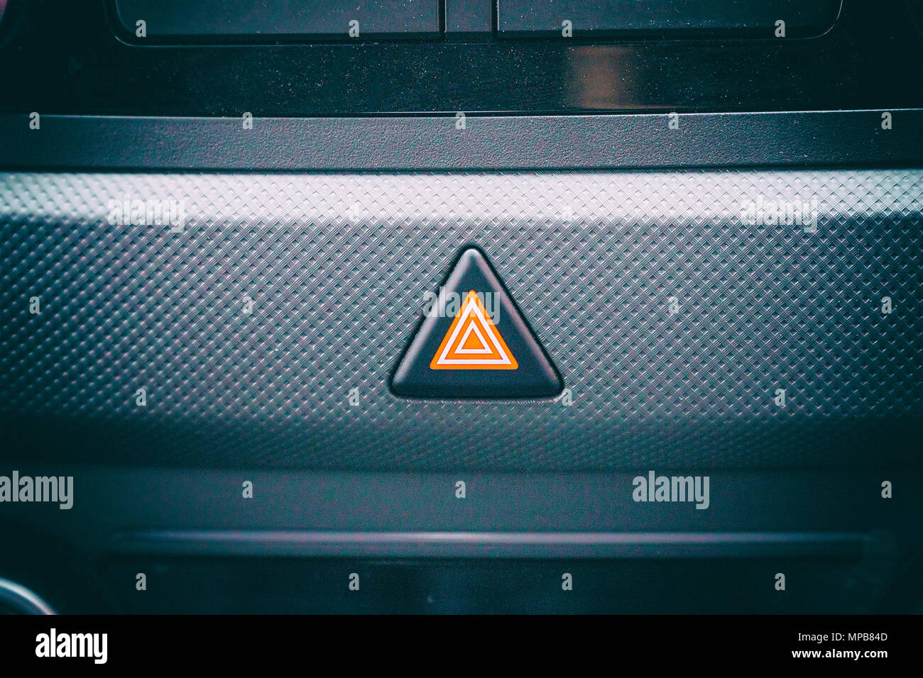 Emergency button on the car panel Stock Photo Alamy