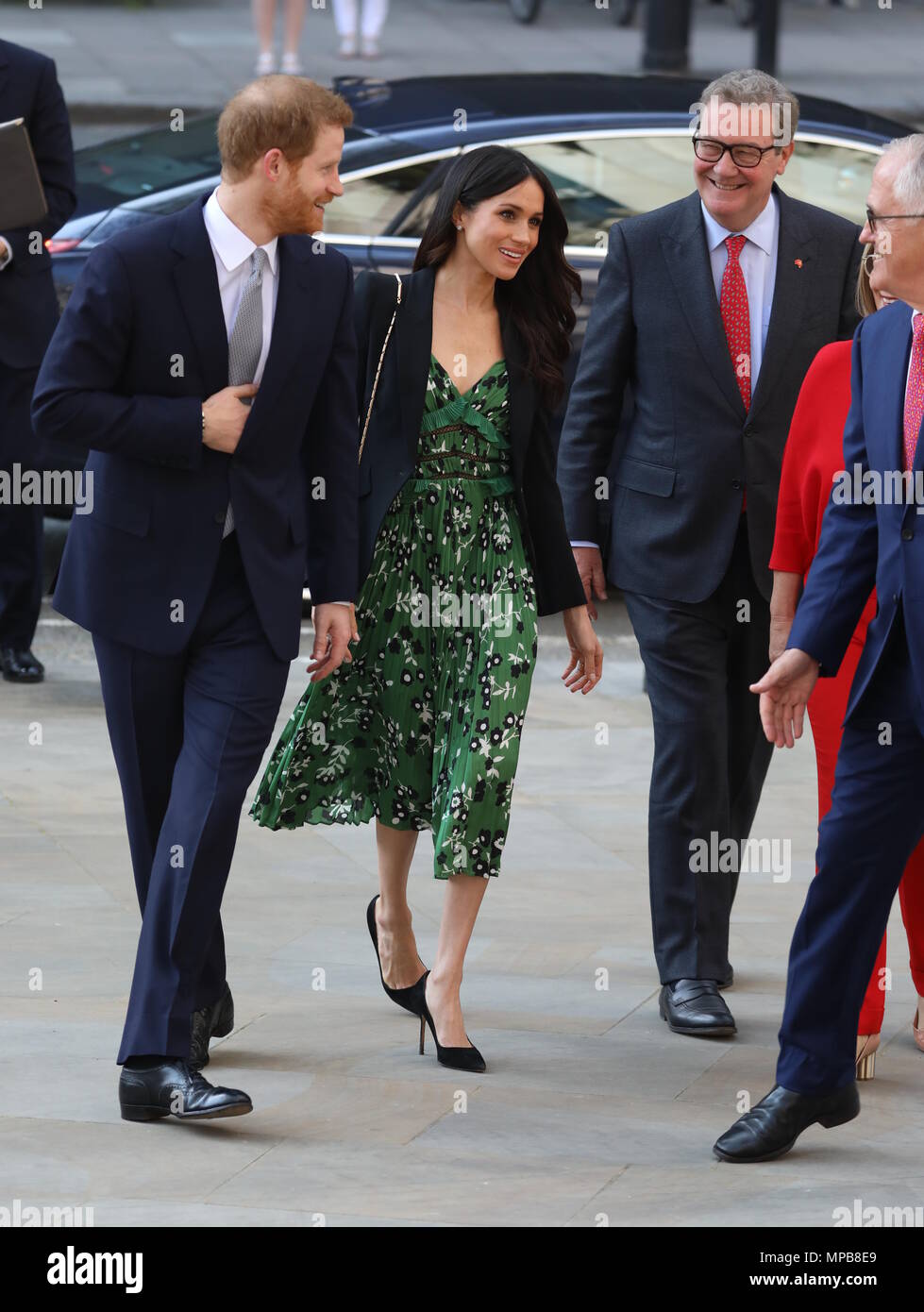 Prince Harry and Meghan Markle arrive at Australia House in London to meet with the Australian High Commissioner in the lead up to Invictus Games.  Featuring: Prince Harry, Meghan Markle, Australian High Commissioner Alexander Downer Where: London, United Kingdom When: 21 Apr 2018 Credit: David Sims/WENN.com Stock Photo