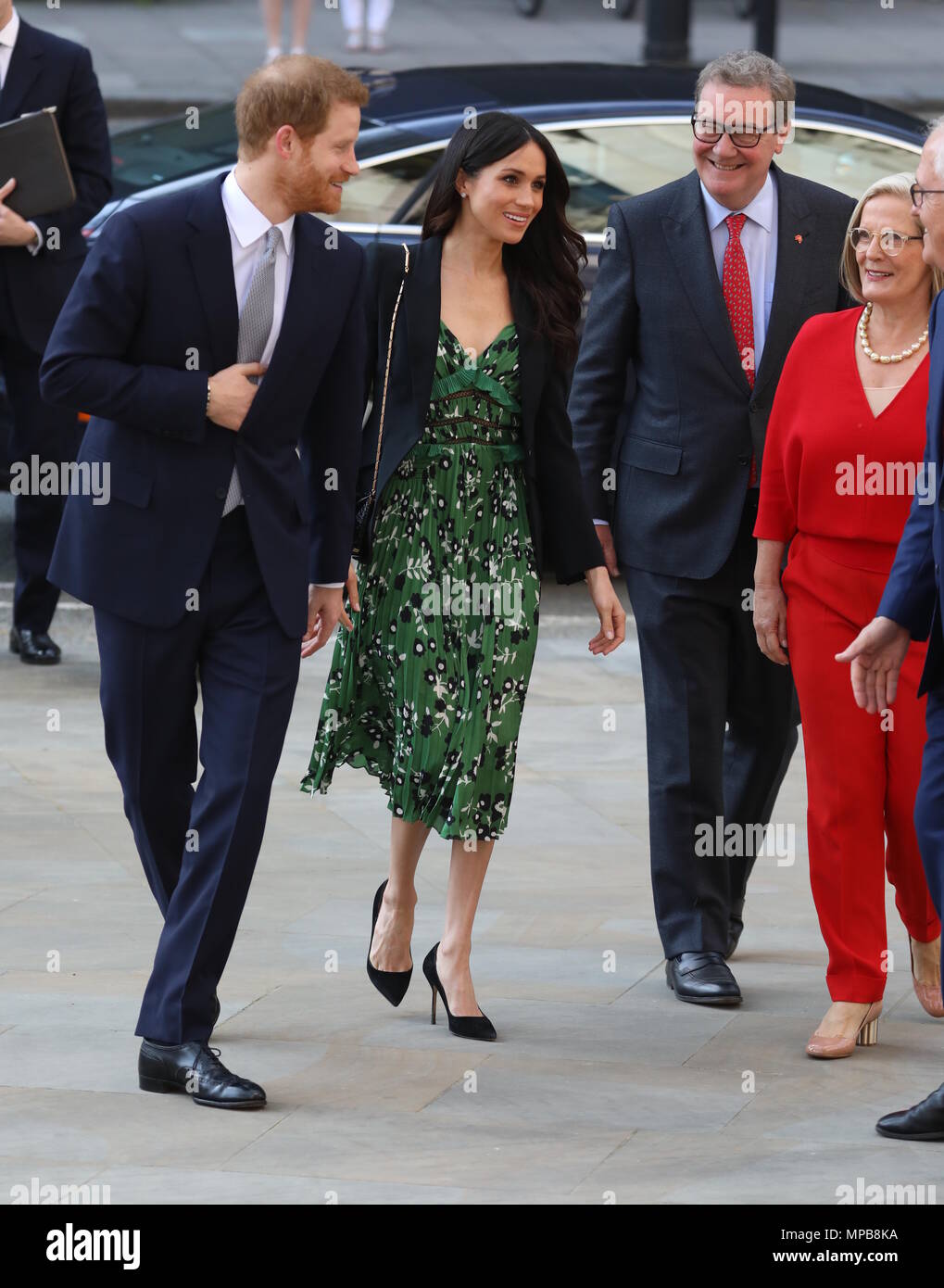 Prince Harry and Meghan Markle arrive at Australia House in London to meet with the Australian High Commissioner in the lead up to Invictus Games.  Featuring: Prince Harry, Meghan Markle, Lucy Turnbull, Australian High Commissioner Alexander Downer Where: London, United Kingdom When: 21 Apr 2018 Credit: David Sims/WENN.com Stock Photo