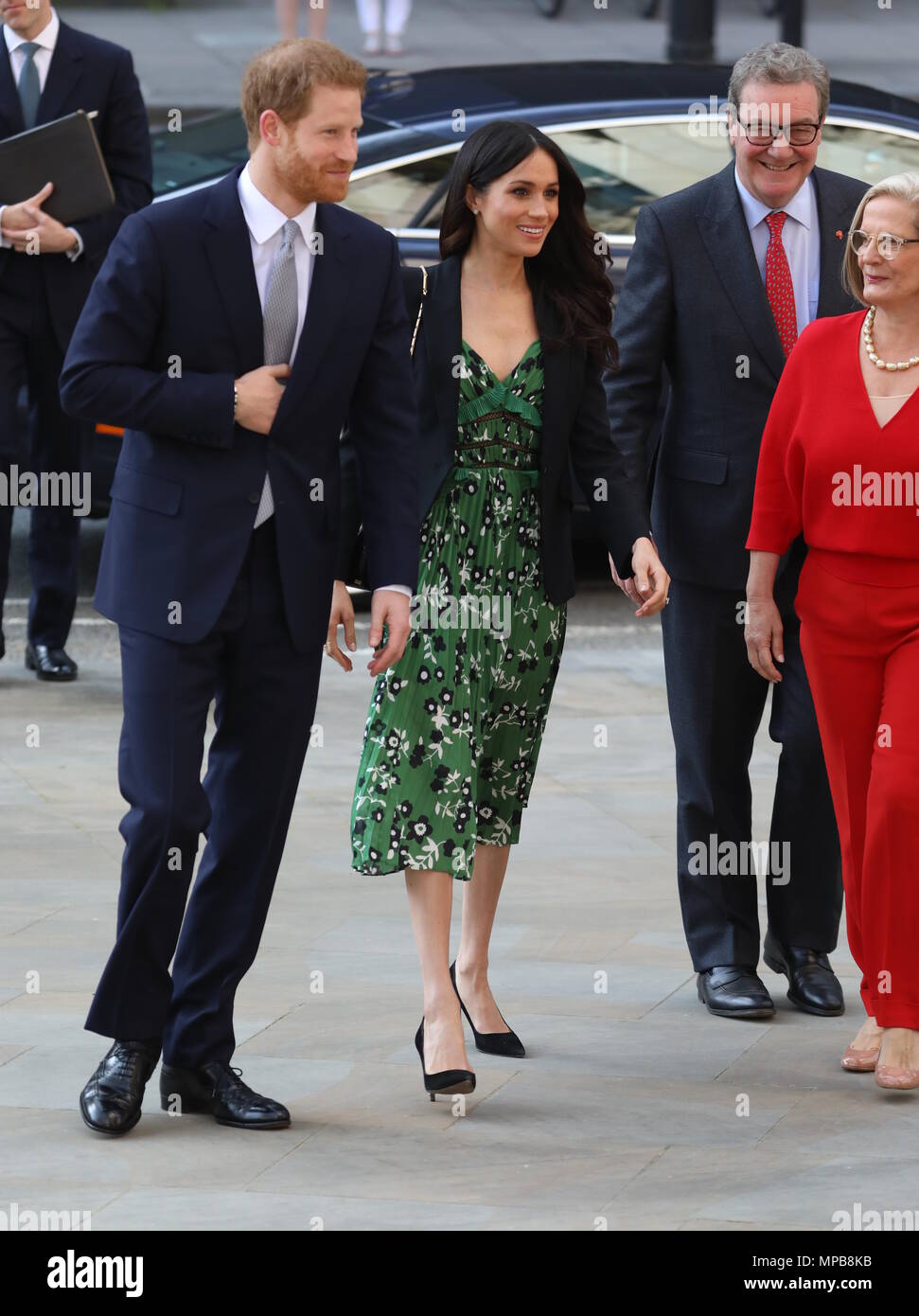 Prince Harry and Meghan Markle arrive at Australia House in London to meet with the Australian High Commissioner in the lead up to Invictus Games.  Featuring: Prince Harry, Meghan Markle, Lucy Turnbull, Australian High Commissioner Alexander Downer Where: London, United Kingdom When: 21 Apr 2018 Credit: David Sims/WENN.com Stock Photo