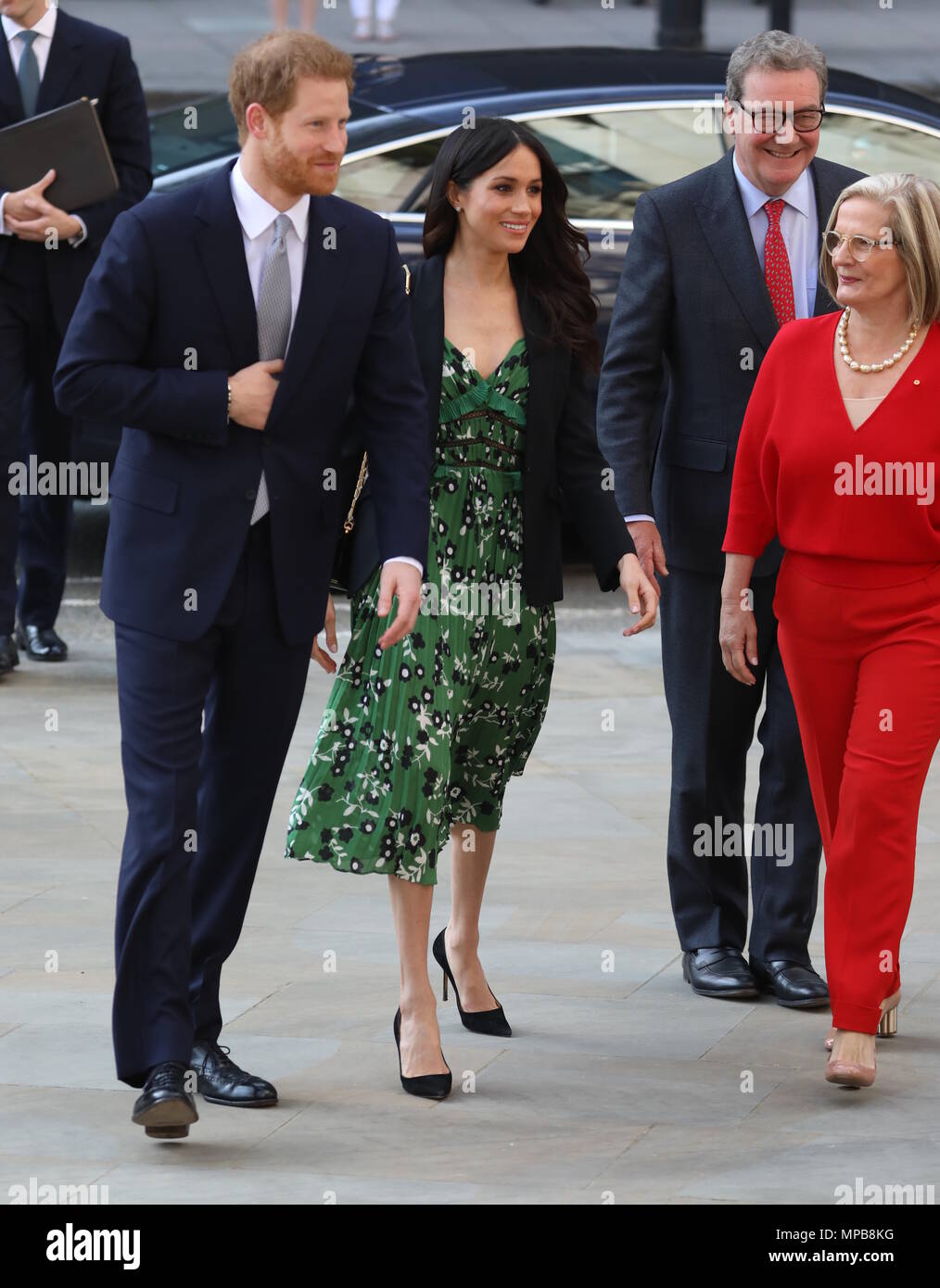 Prince Harry and Meghan Markle arrive at Australia House in London to meet with the Australian High Commissioner in the lead up to Invictus Games.  Featuring: Prince Harry, Meghan Markle, Lucy Turnbull, Australian High Commissioner Alexander Downer Where: London, United Kingdom When: 21 Apr 2018 Credit: David Sims/WENN.com Stock Photo