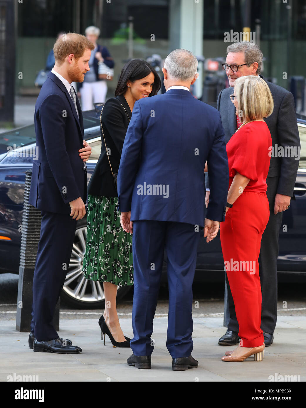 Prince Harry and Meghan Markle arrive at Australia House in London to meet with the Australian High Commissioner in the lead up to Invictus Games.  Featuring: Meghan Markle, Prince Harry, Malcolm Turnbull, Lucy Turnbull, Alexander Downer Where: London, United Kingdom When: 21 Apr 2018 Credit: John Rainford/WENN.com Stock Photo