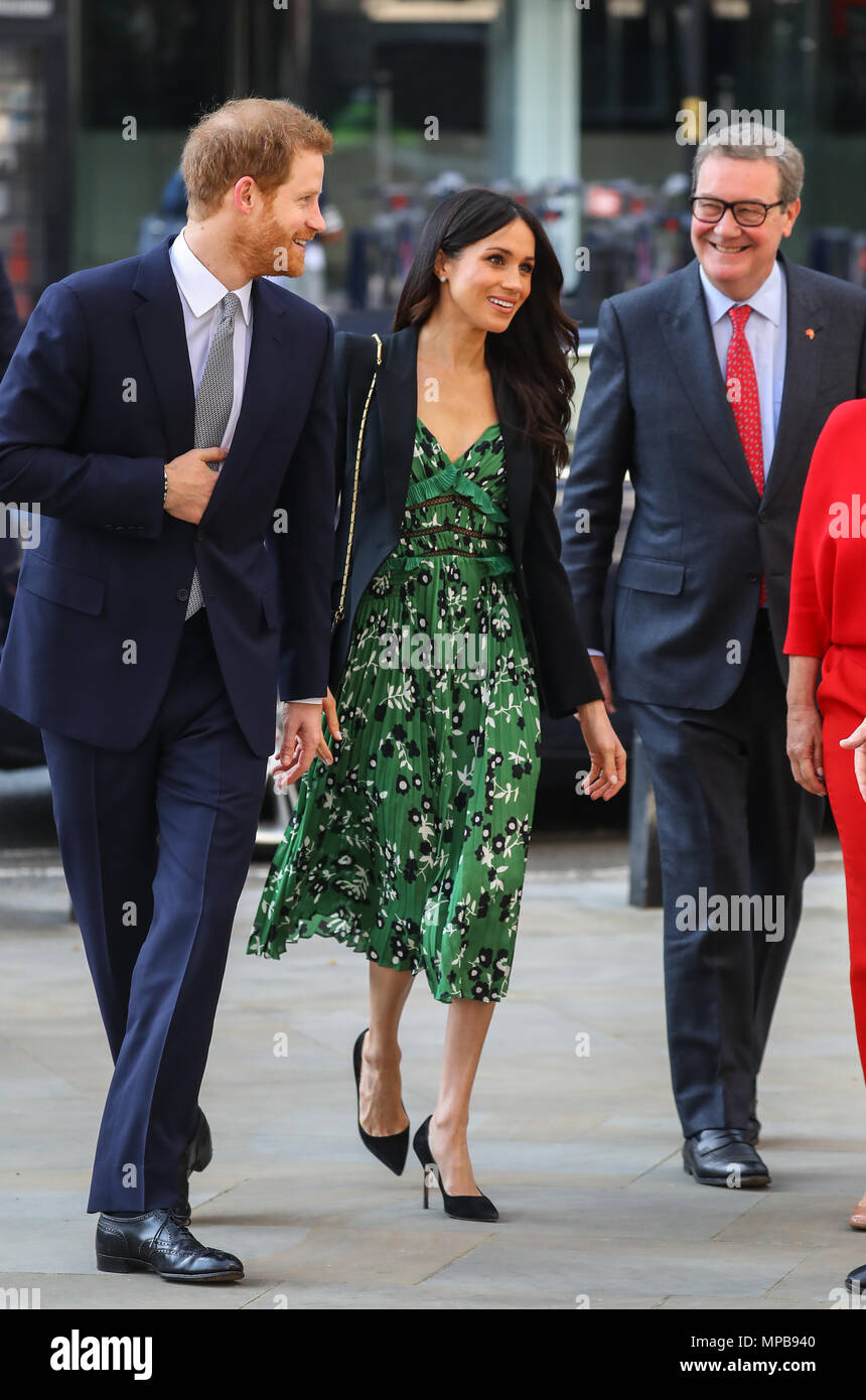 Prince Harry and Meghan Markle arrive at Australia House in London to meet with the Australian High Commissioner in the lead up to Invictus Games.  Featuring: Meghan Markle, Prince Harry, Alexander Downer Where: London, United Kingdom When: 21 Apr 2018 Credit: John Rainford/WENN.com Stock Photo