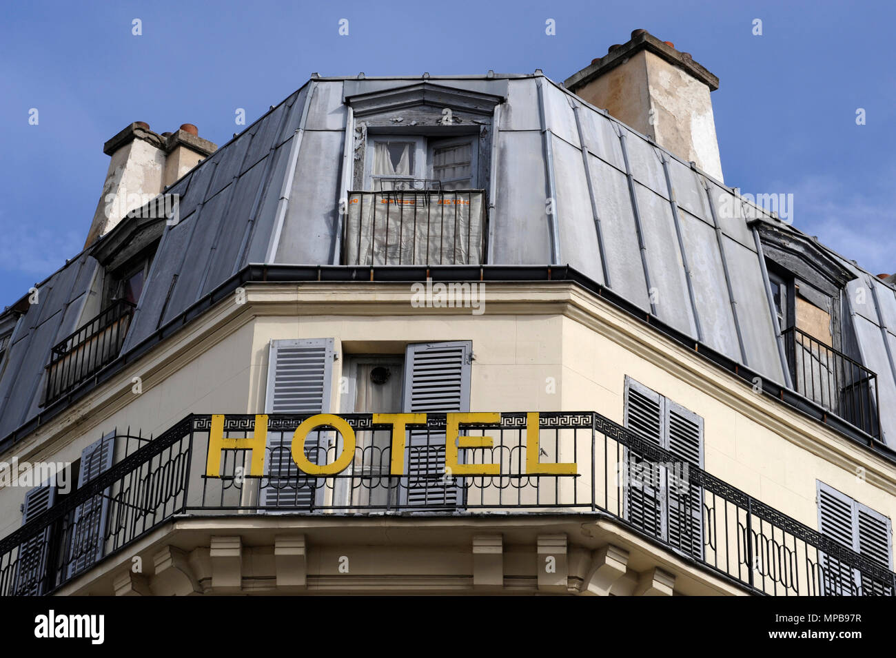 PARIS FRANCE - PARIS HOTEL - PARIS FAMOUS HOTEL DU NORD ALONG CANAL ST MARTIN - PARISIAN HOTELS - PARIS SMALL HOTEL © Frédéric BEAUMONT Stock Photo