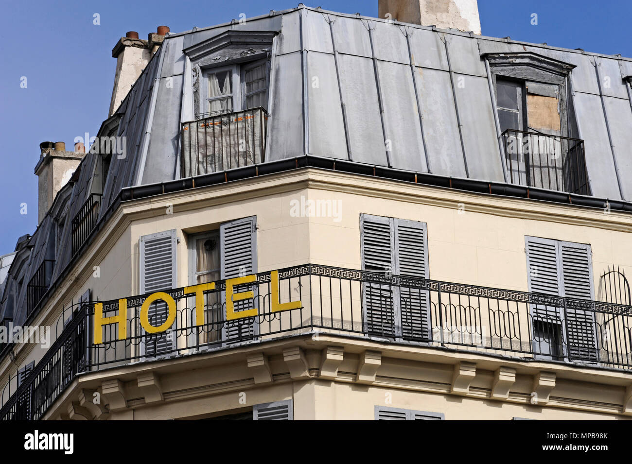 PARIS FRANCE - PARIS HOTEL  - PARISIAN HOTELS - PARIS SMALL HOTEL © Frédéric BEAUMONT Stock Photo