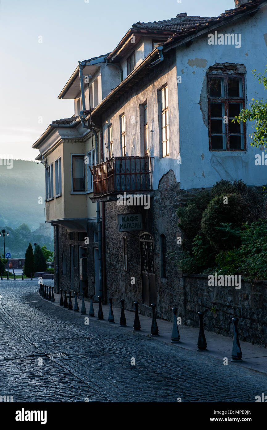 The unique architecture of the Bulgarian town of Veliko Tarnovo, known as the City of the Tsars and capital of the 2nd Bulgarian Empire. Stock Photo