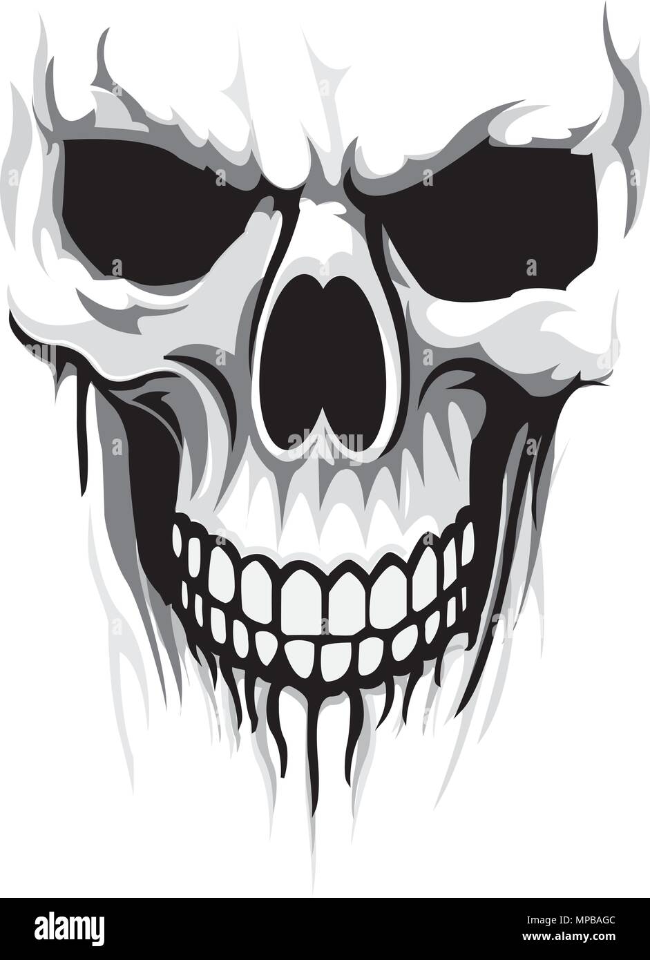 Vector skull head. Print design. Vector illustration Stock Vector