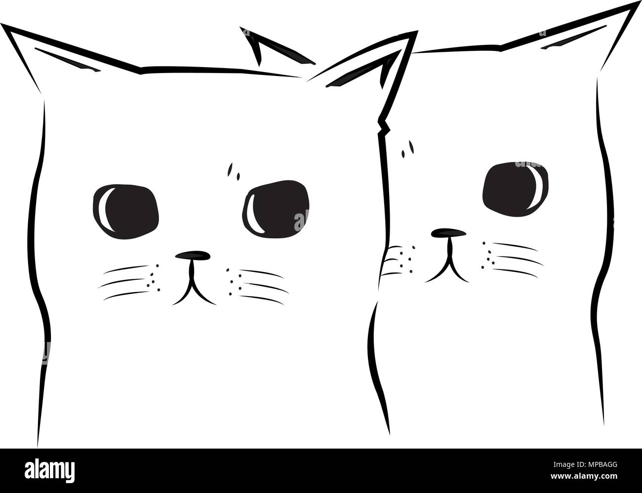 Simple cartoon black cat stock illustration. Illustration of blank -  137595320