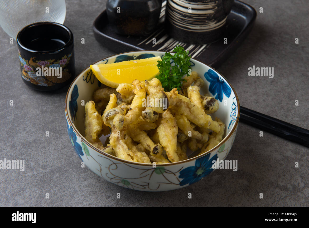 shimeji karaage, japanese deep fried mushroom Stock Photo Alamy