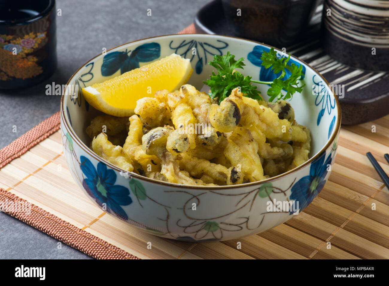 shimeji karaage, japanese deep fried mushroom Stock Photo Alamy