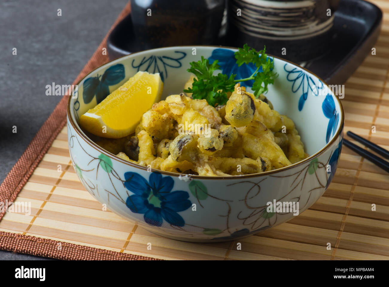 shimeji karaage, japanese deep fried mushroom Stock Photo Alamy