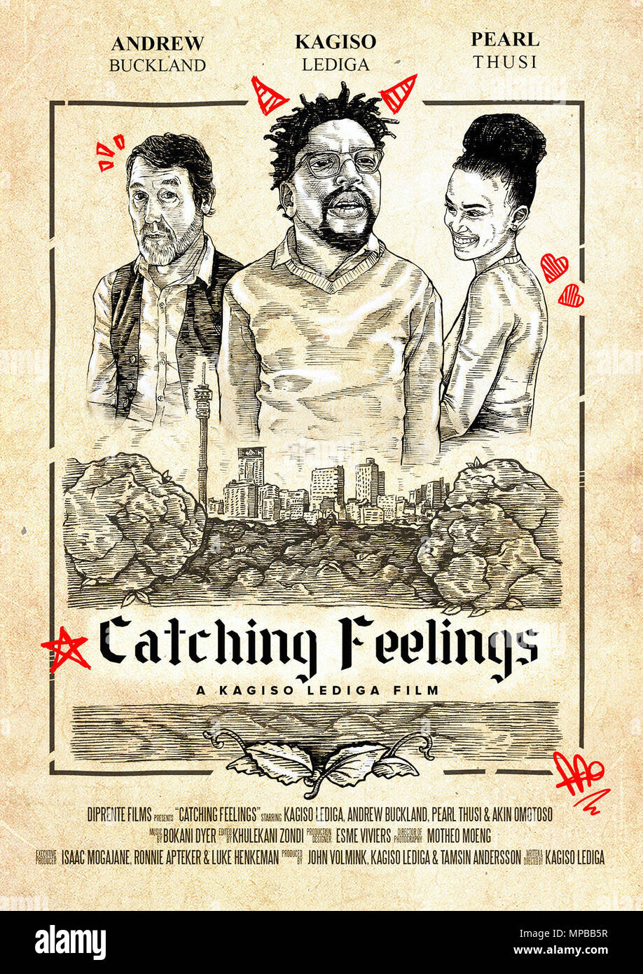 CATCHING FEELINGS, poster, from left Andrew Buckland, Kagiso Lediga