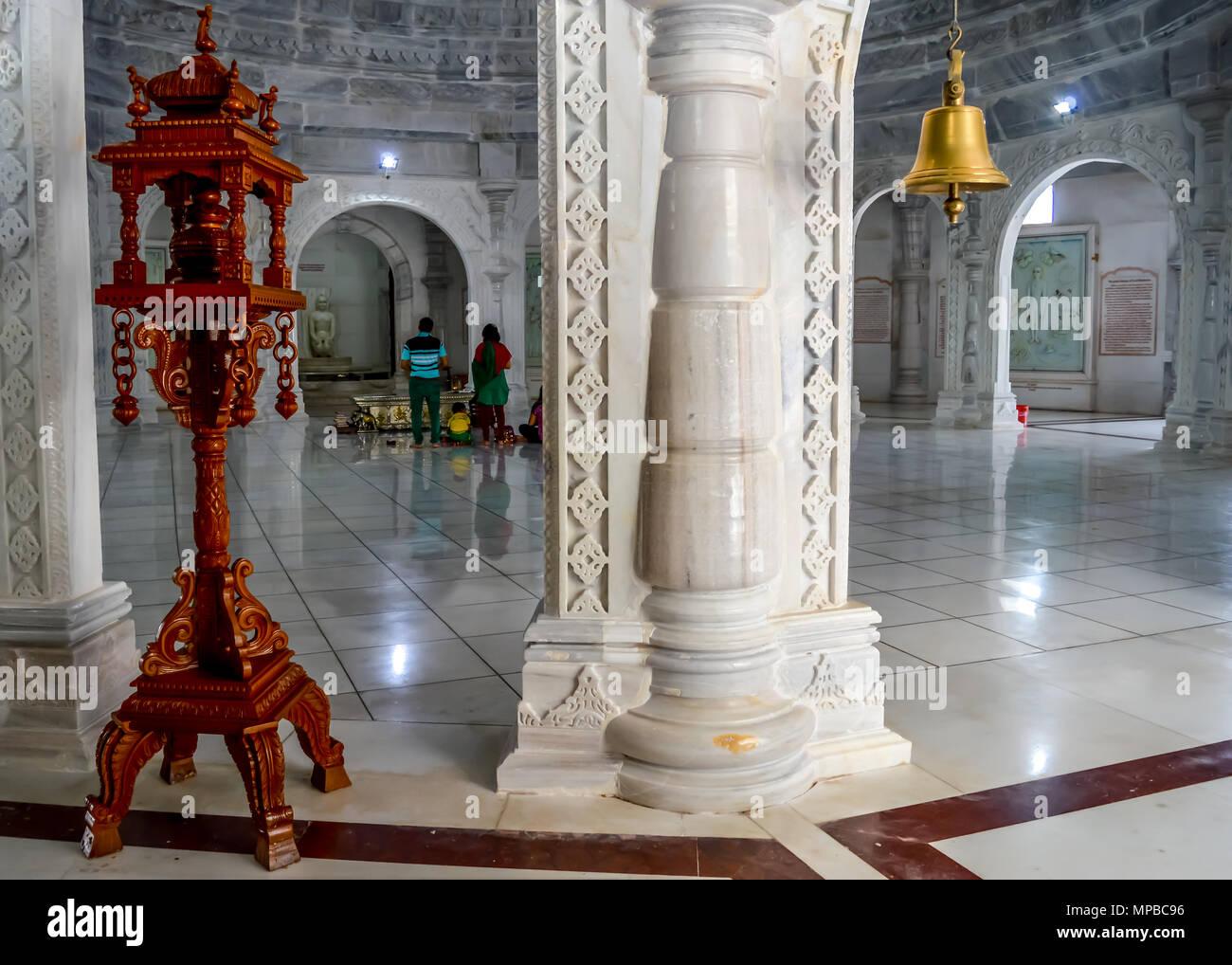 Beautiful Design of Luxury Metallic Lighting Lamp inside Jain temple