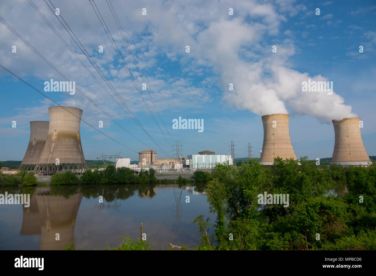 USA Pennsylvania PA Harrisburg Three Mile Island Nuclear Power Plant site the 1979 accident electric energy Stock Photo