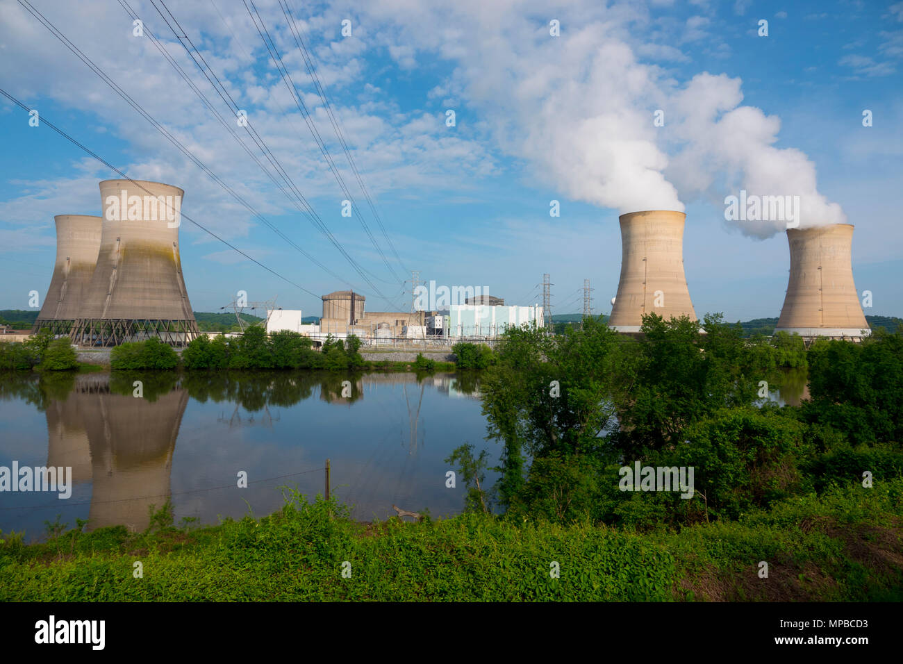 USA Pennsylvania PA Harrisburg Three Mile Island Nuclear Power Plant site the 1979 accident electric energy Stock Photo