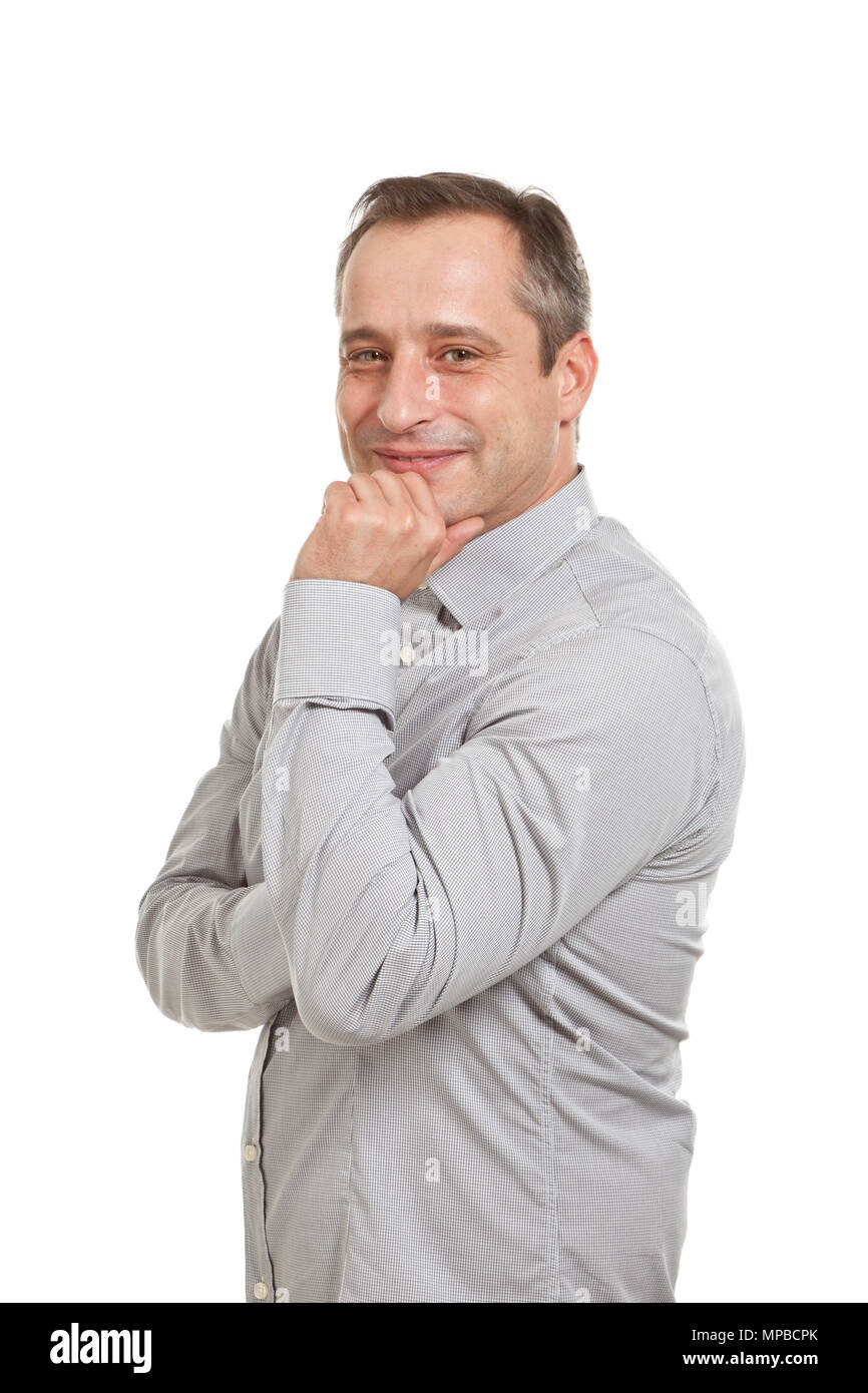 portrait of adult man, isolated on white background Stock Photo - Alamy