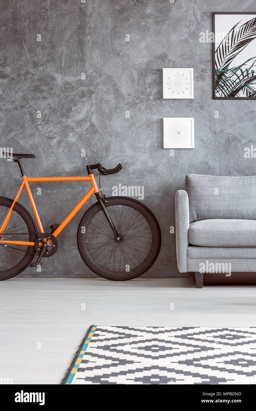 black and orange bicycle
