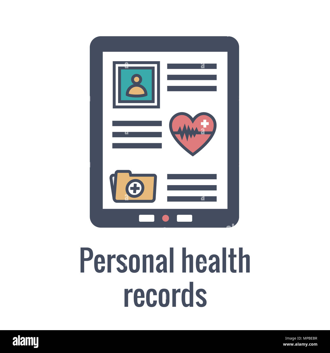 Remote Medical Record Access w EMR, PHR, EHR - stats, treatments, etc Stock Photo