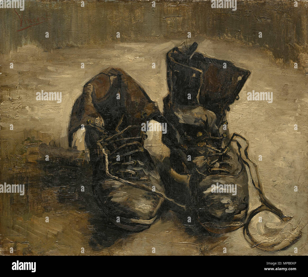 English: Shoes Nederlands: Schoenen . English: Painting by Vincent van Gogh, 1886 Nederlands: Schilderij van Vincent van Gogh, 1886 . 1886. 1105 Schoenen - s0011V1962 - Van Gogh Museum Stock - Alamy