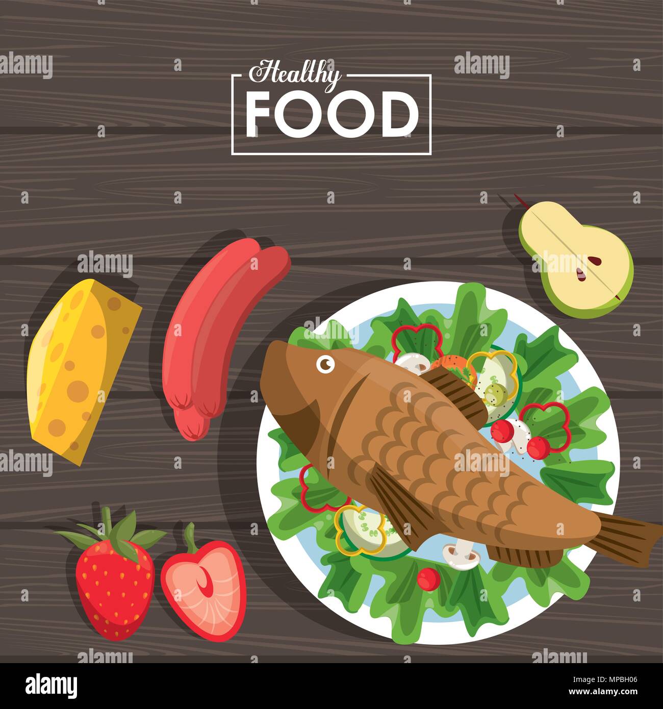 Healthy food concept Stock Vector Image & Art - Alamy