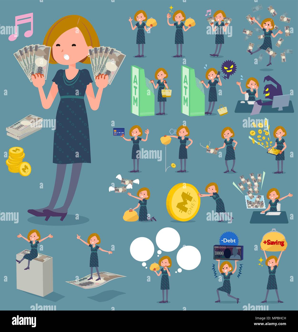 Student finance woman bills Stock Vector Images - Alamy
