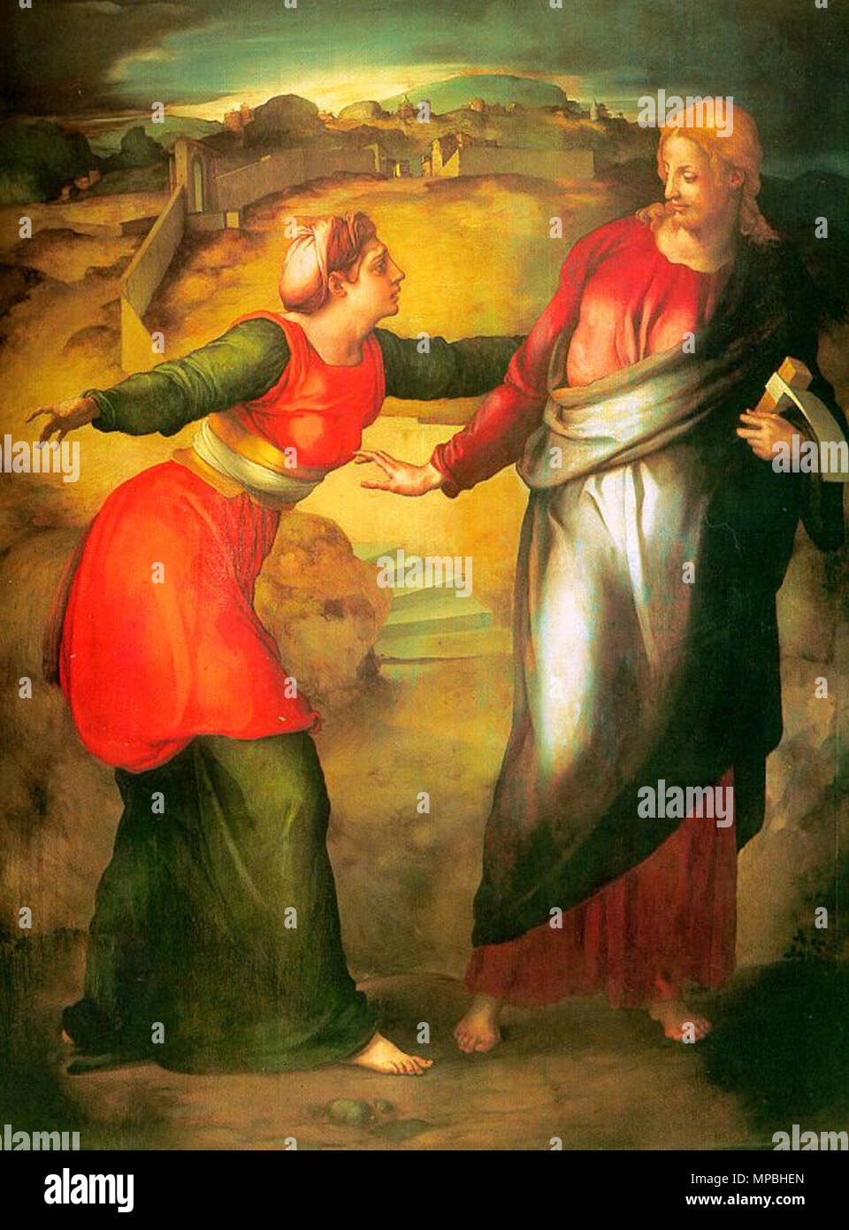 Noli Me Tangere . Michelangelo created for Alfonso d'Avalos the cartoon
