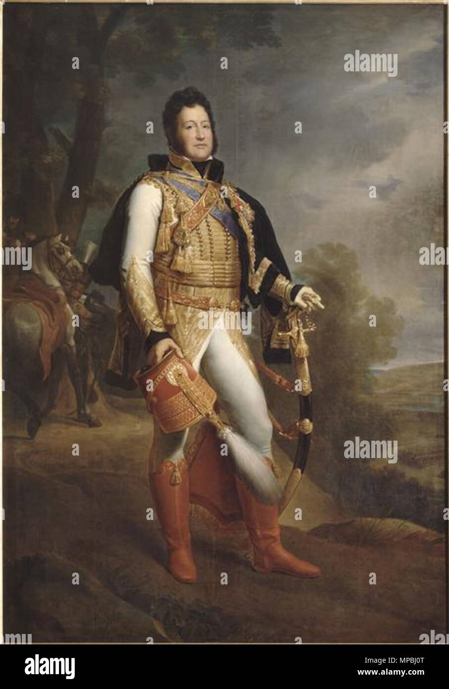 934 Noyal - Louis-Philippe Ier (1773-1850) duc d'Orléans en uniforme de colonel-général des Hussards, représenté en 1817 Stock Photo