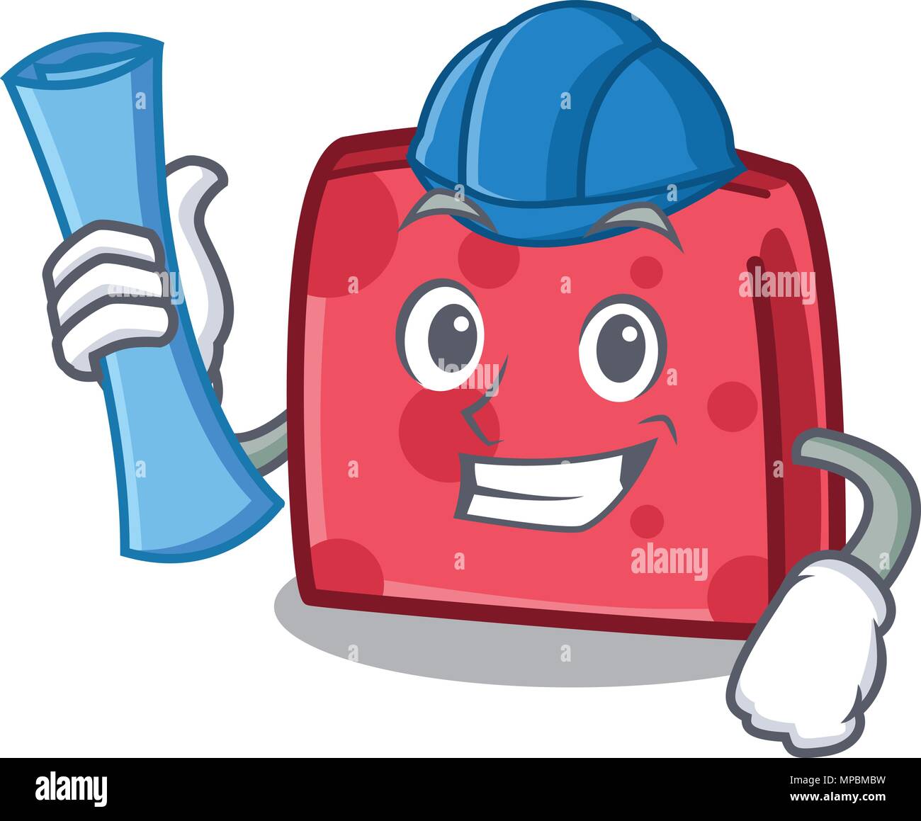Architect napkin character cartoon style vector illustration Stock Vector