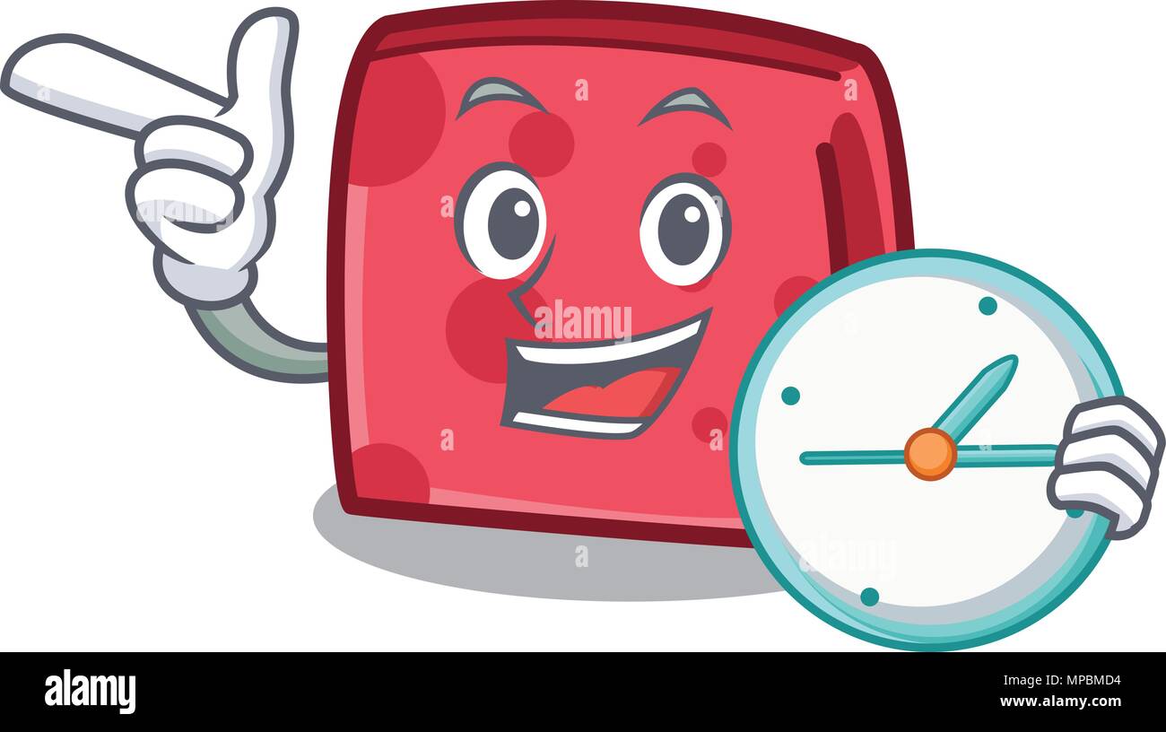 With clock napkin character cartoon style vector illustration Stock Vector