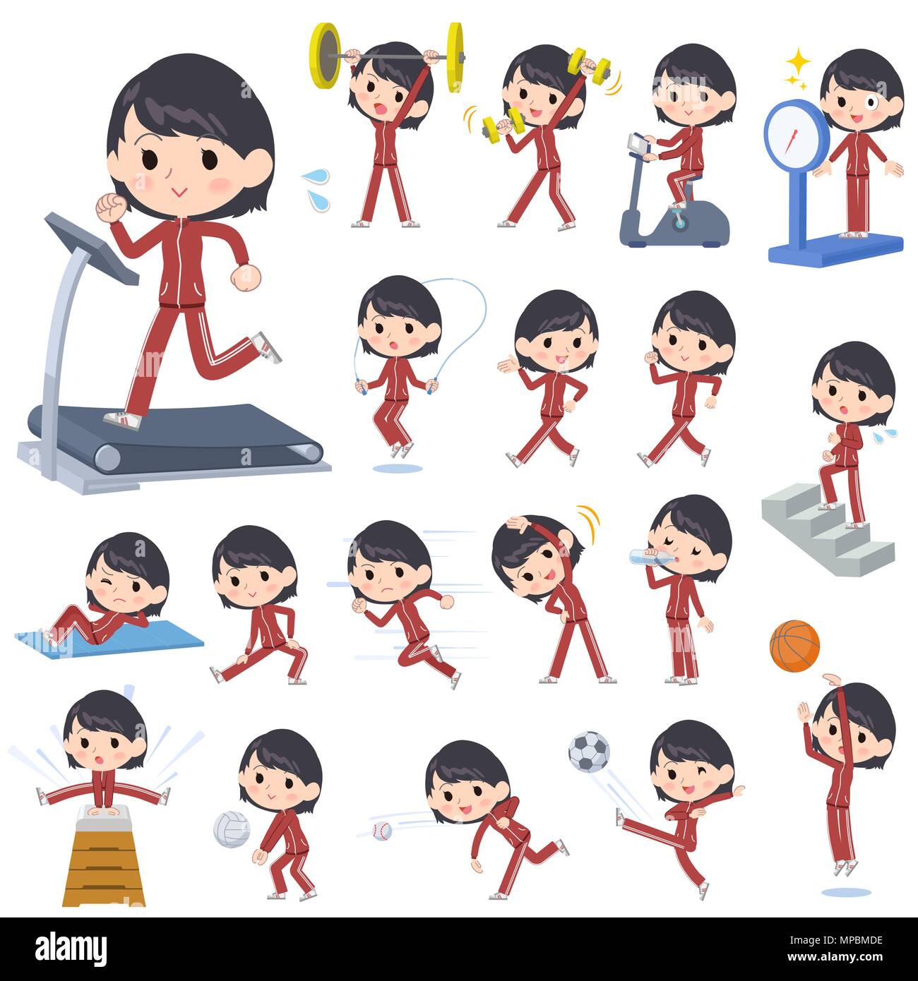 Woman stairs exercise Stock Vector Images - Alamy