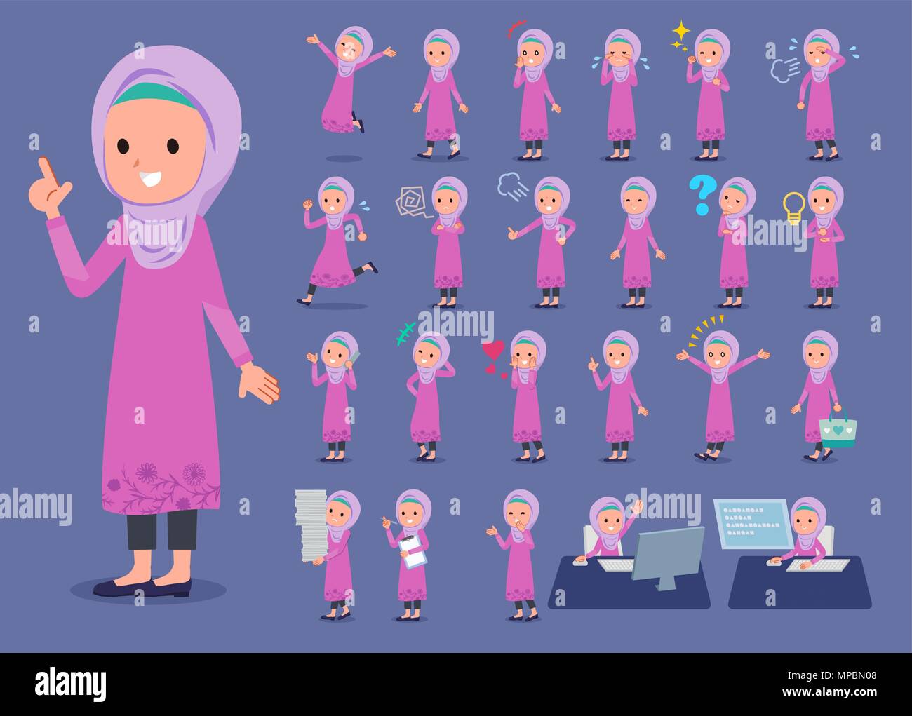 flat type Arab hijab style girl 1 Stock Vector Image & Art - Alamy