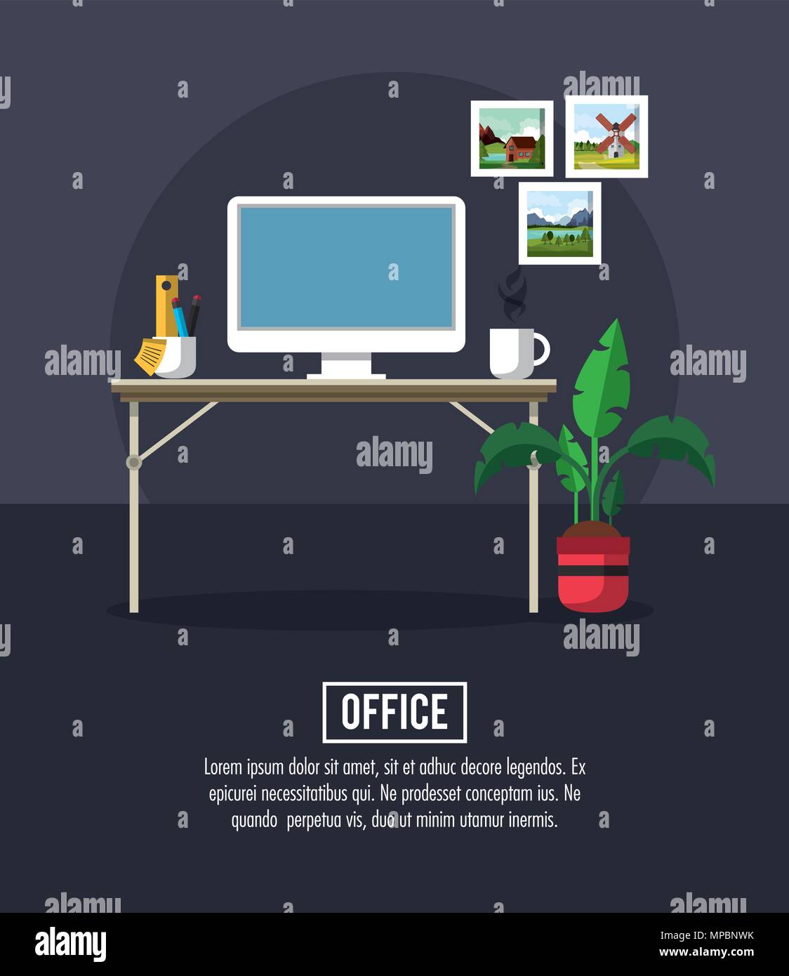 Office workplace concept Stock Vector Image & Art - Alamy