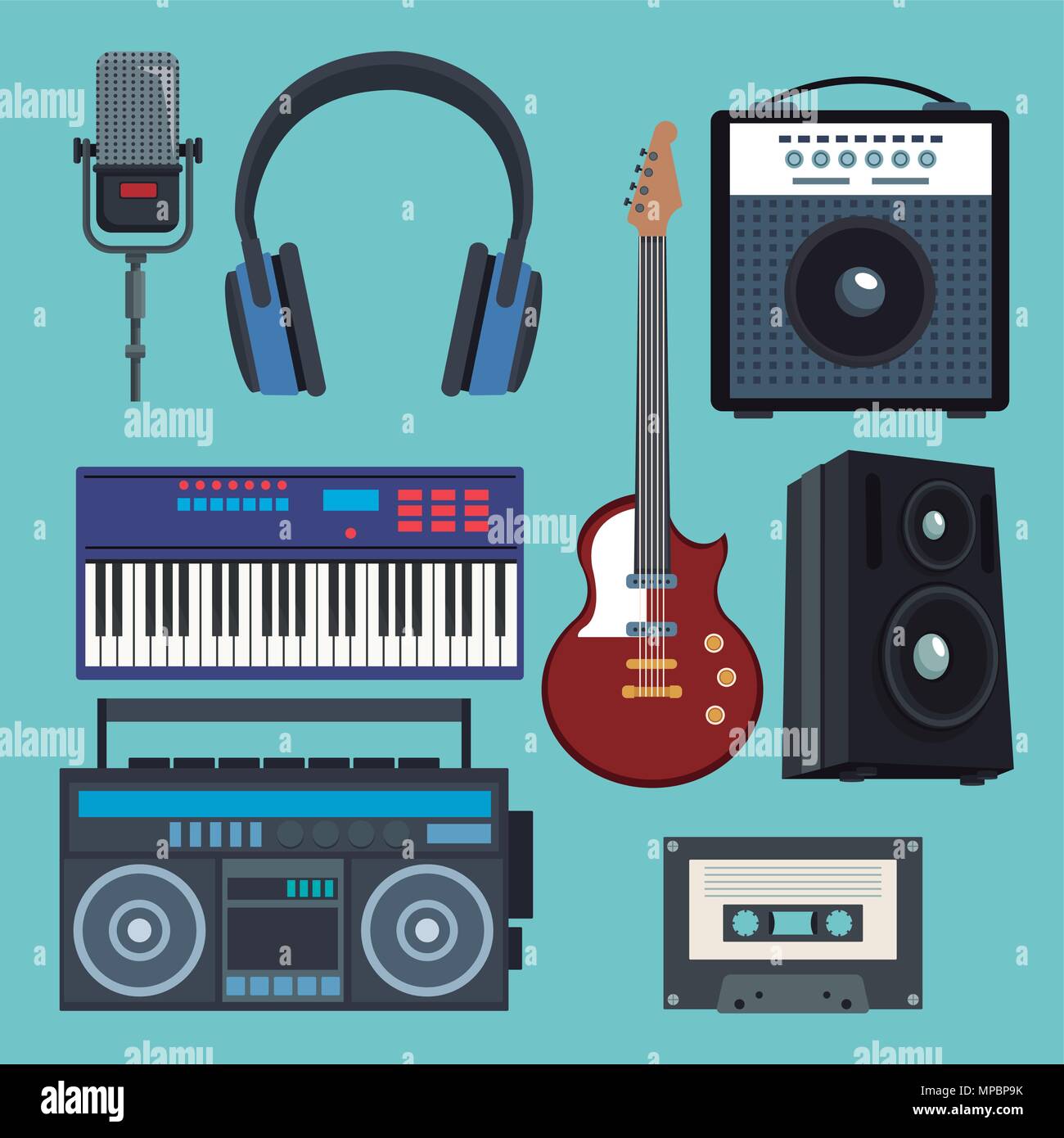 Set of music instruments Stock Vector Image & Art Alamy