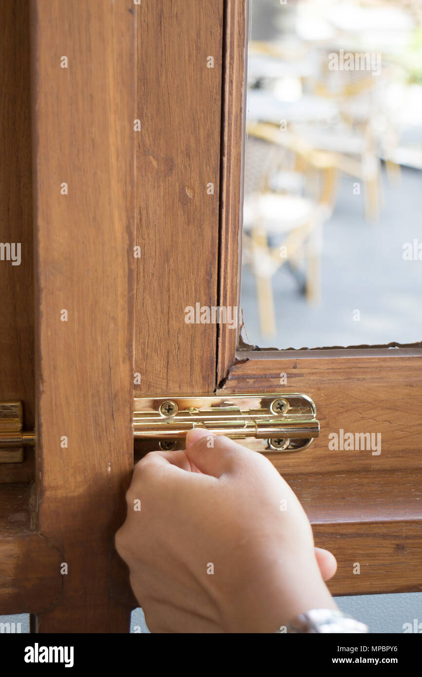 Hand wood window frame hi-res stock photography and images - Alamy