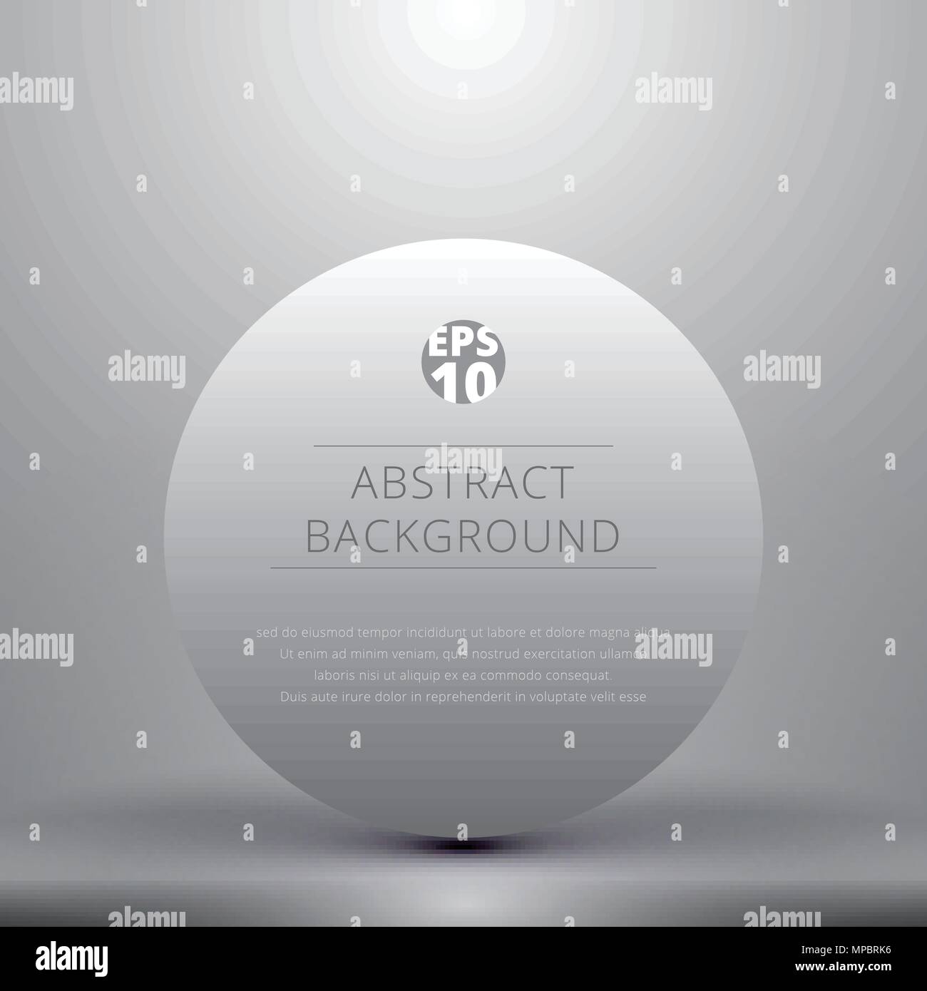 Circle glossy in gray studio room with lighting background. Vector illustration Stock Vector