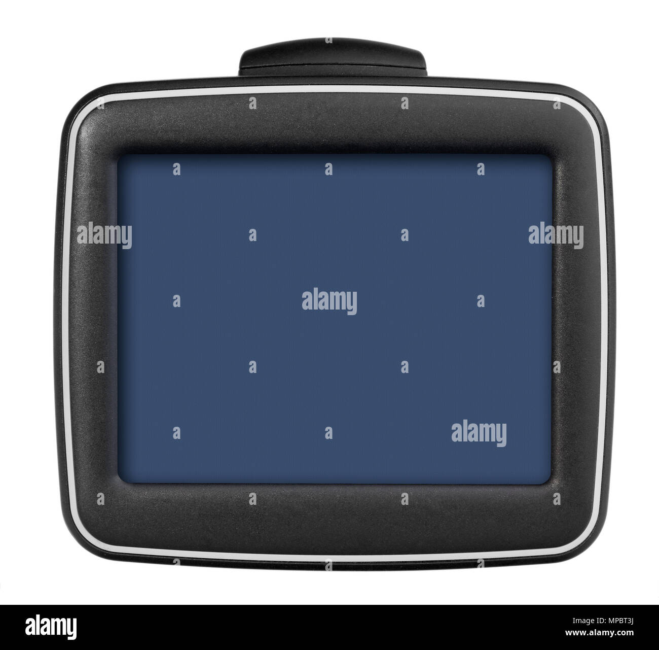 GPS car navigation with handle. Black electronic map device with blue