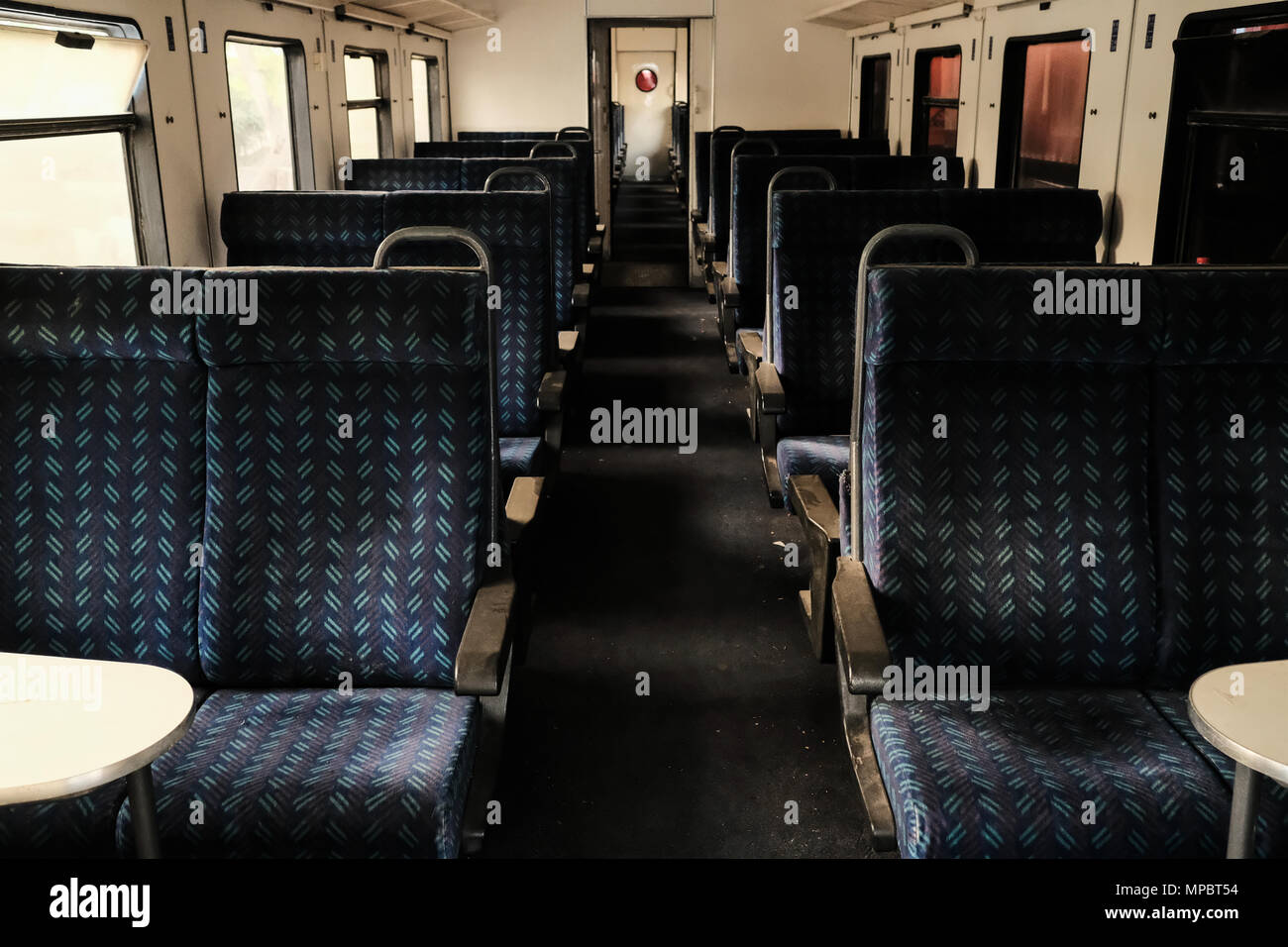 Abandoned train carriage in junkyard Stock Photo Alamy