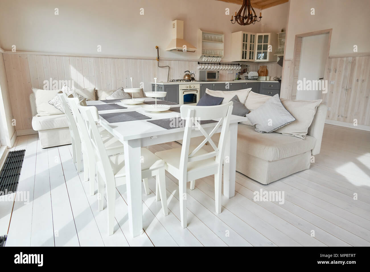 Modern Open Kitchen Interior Stock Photo - Alamy