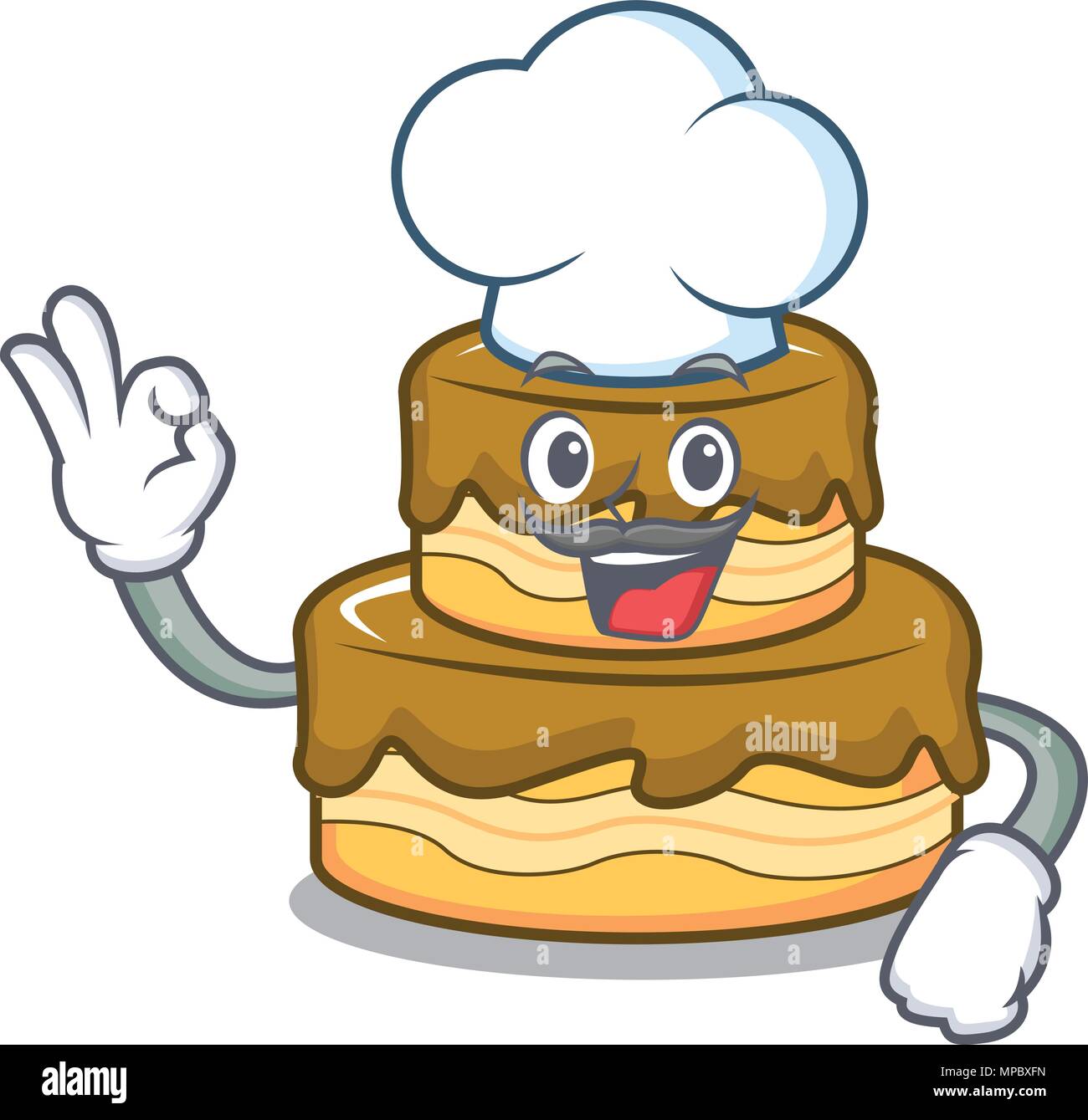 Chef birthday cake character cartoon Stock Vector Image & Art - Alamy