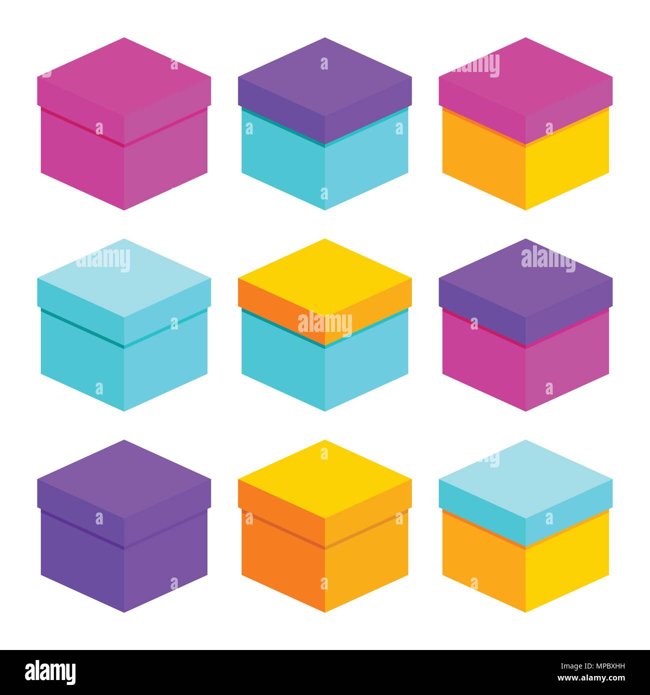 set of packing boxes Stock Vector