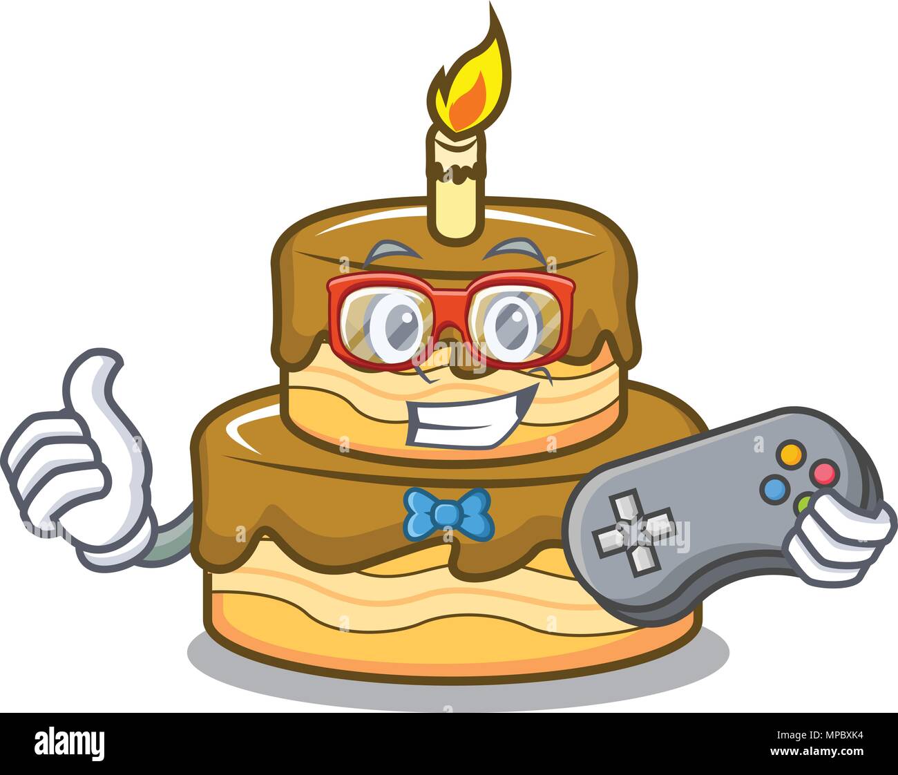Gamer birthday cake mascot cartoon Stock Vector Image & Art - Alamy