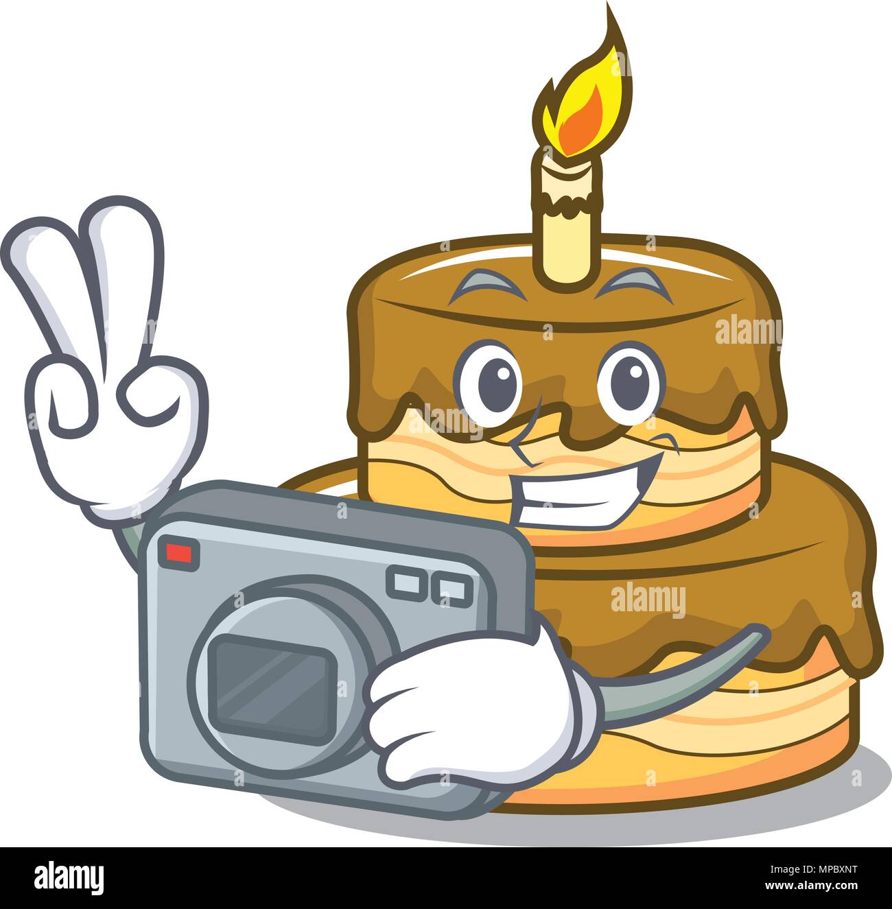 Photographer birthday cake mascot cartoon Stock Vector Image & Art - Alamy