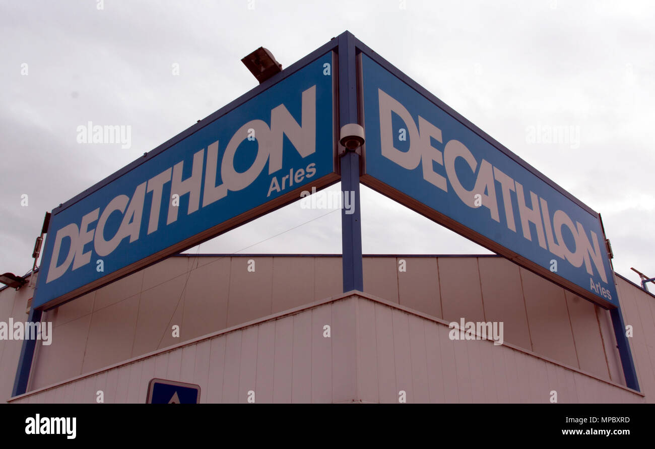 paris , France-september 13, 2015: Facade of a decathlon store in Paris, France Stock Photo