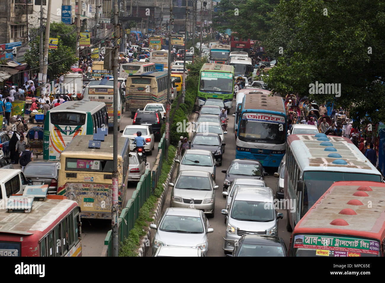 DHAKA, BANGLADESH MAY 22 People stuck in traffic jam in Dhaka