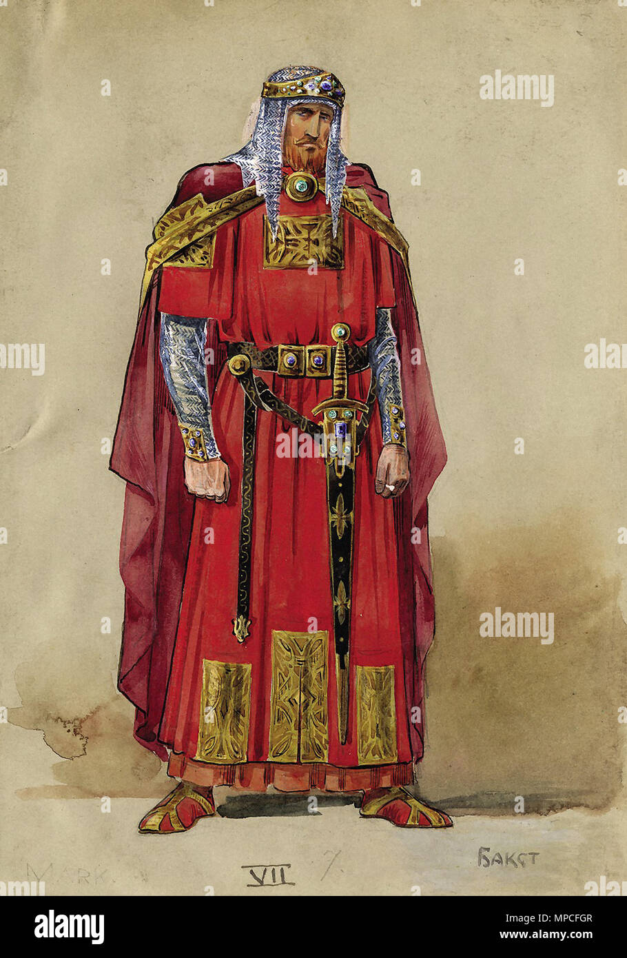 Bakst Leon - Medieval Prince Stock Photo