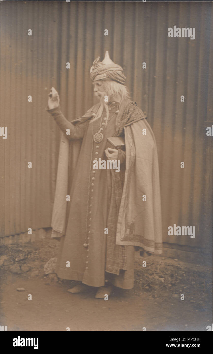 Vintage Photograph of an Actor Wearing Theatrical Costume Stock Photo